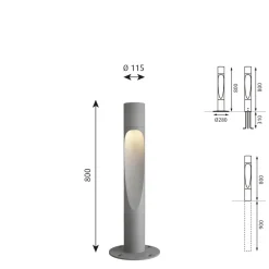Louis Poulsen Vejlampe, 3.000K Ra80 aluminium 80cm dæmpbar base