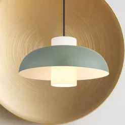 Lowe pendellampe, mat grøn, Ø 38 cm, metal^Globo Clearance