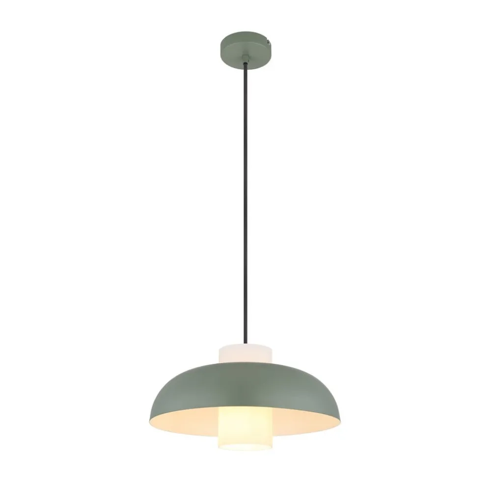 Lowe pendellampe, mat grøn, Ø 38 cm, metal^Globo Clearance