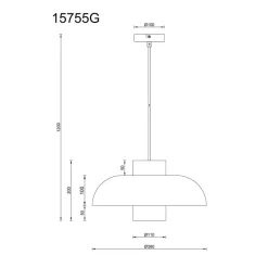 Lowe pendellampe, mat grøn, Ø 38 cm, metal^Globo Clearance