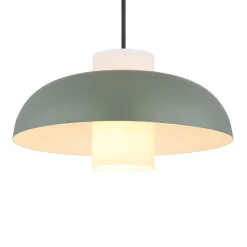 Lowe pendellampe, mat grøn, Ø 38 cm, metal^Globo Clearance