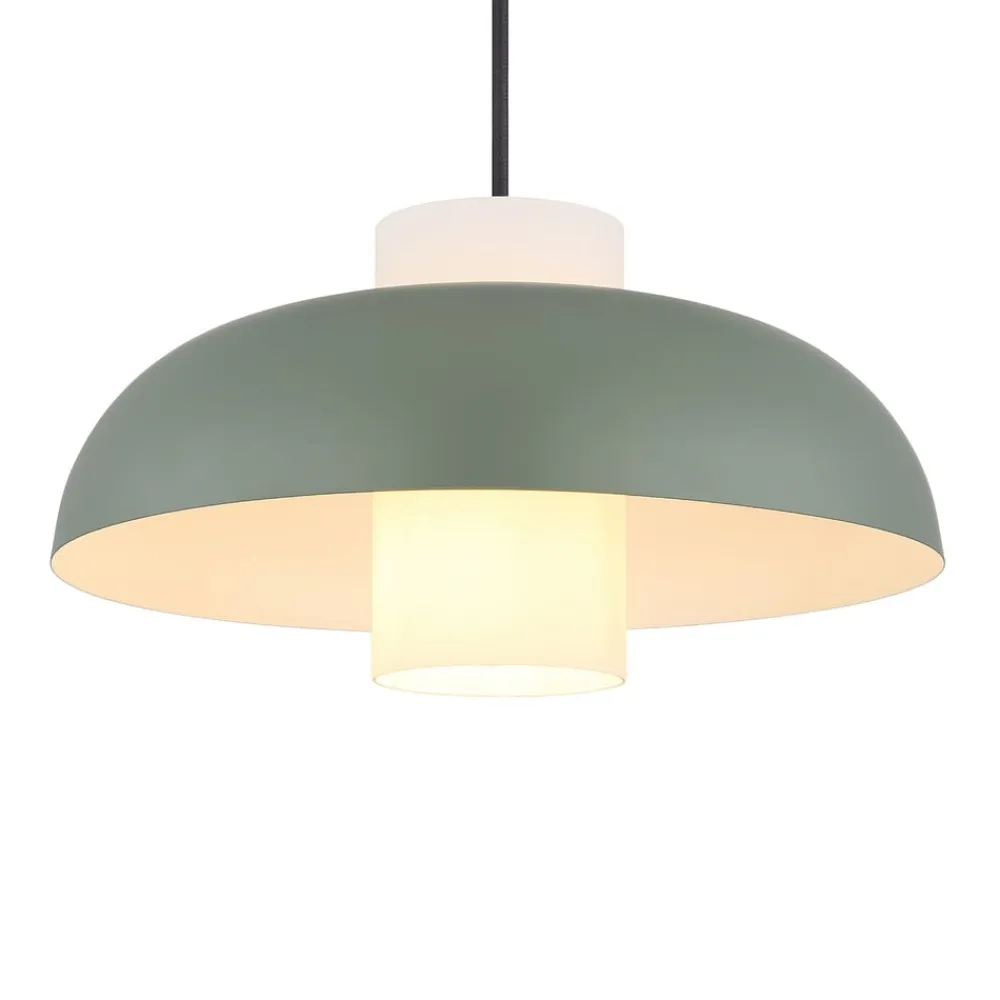 Lowe pendellampe, mat grøn, Ø 38 cm, metal^Globo Clearance