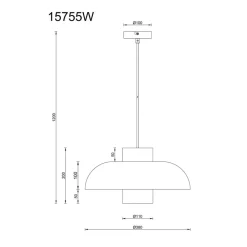 Lowe pendellampe, mat hvid, Ø 38 cm, metal^Globo