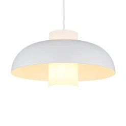 Lowe pendellampe, mat hvid, Ø 38 cm, metal^Globo