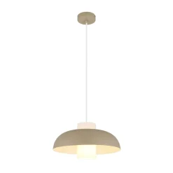 Globo Lowe pendellampe, sandfarvet mat, Ø 38 cm, metal