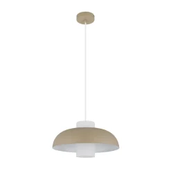 Globo Lowe pendellampe, sandfarvet mat, Ø 38 cm, metal