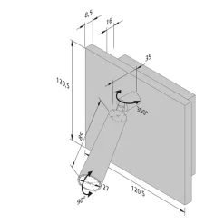 Hera Læselampe BL1-LED, indbygning/påbygning, stål