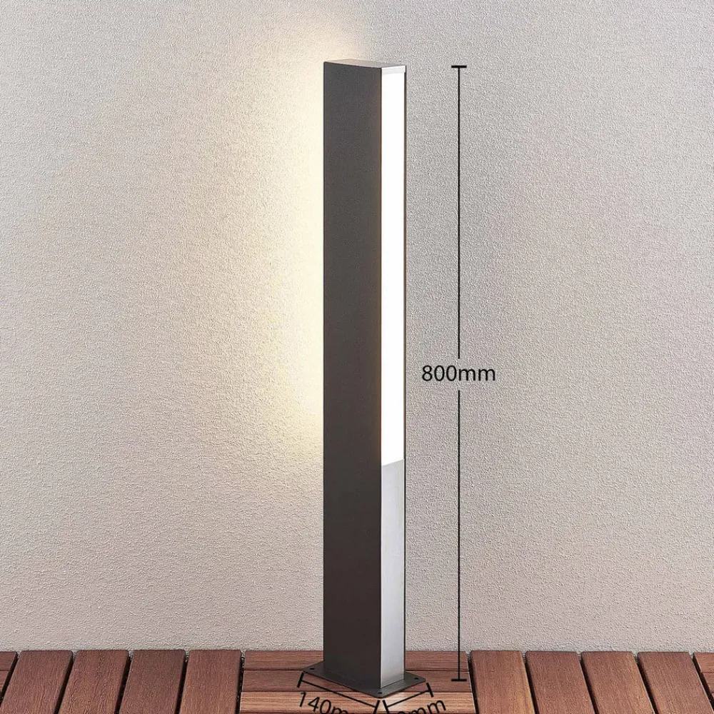 Lucande Terrassebelysning|Gadebelysning>Aegisa LED-vejlampe, 80 cm, antracit, metal, IP54