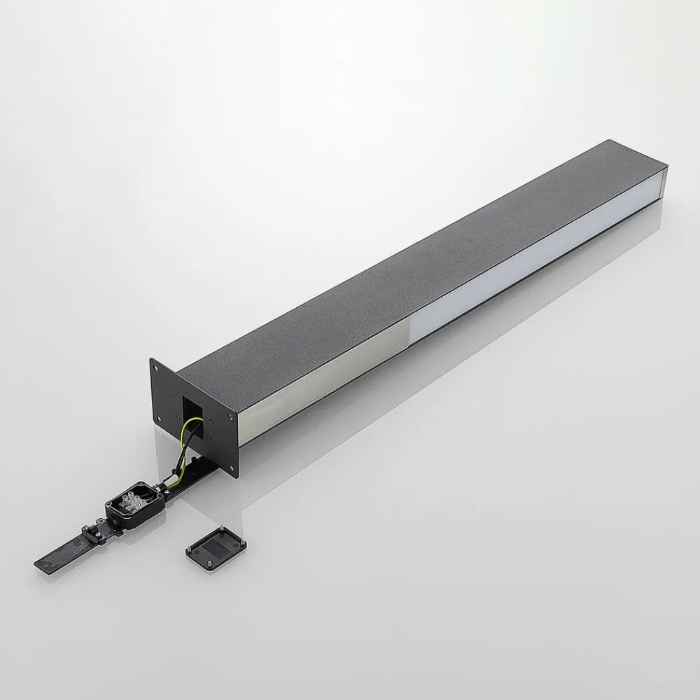 Lucande Terrassebelysning|Gadebelysning>Aegisa LED-vejlampe, 80 cm, antracit, metal, IP54