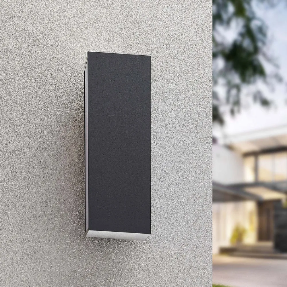 Lucande Aegisa udendørs LED-væglampe, kantet