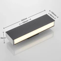 Lucande Aegisa udendørs LED-væglampe, kantet