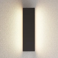 Lucande Aegisa udendørs LED-væglampe, kantet