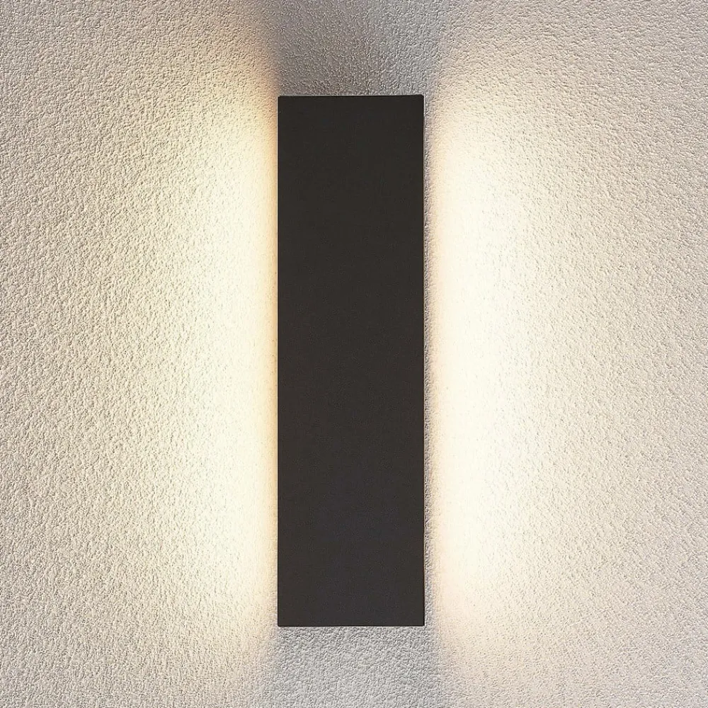 Lucande Aegisa udendørs LED-væglampe, kantet