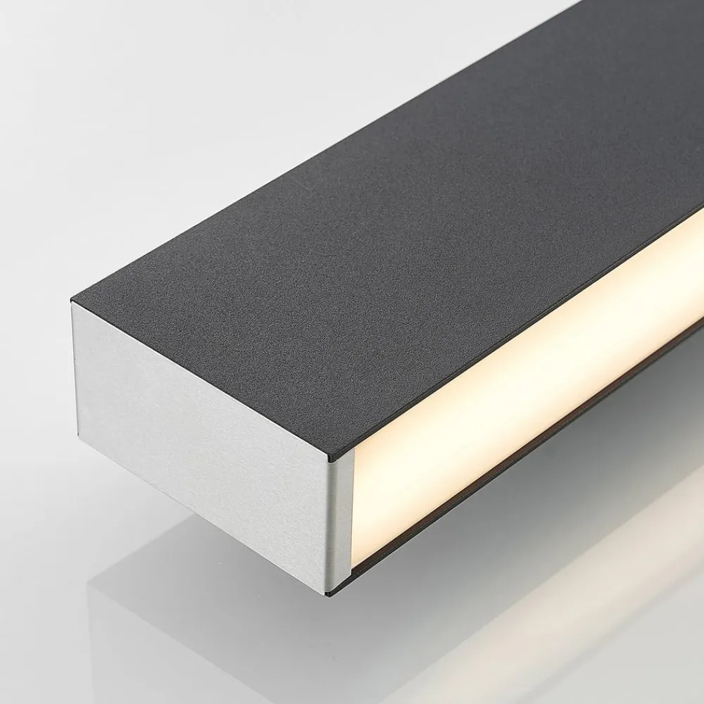 Lucande Aegisa udendørs LED-væglampe, kantet