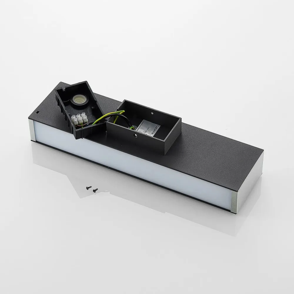 Lucande Aegisa udendørs LED-væglampe, kantet