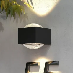 Lucande Væglamper>Almos udendørs LED-væglampe, kantet, 2 lk.