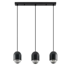 Amielle pendellampe, 3 lyskilder, sort^Lucande