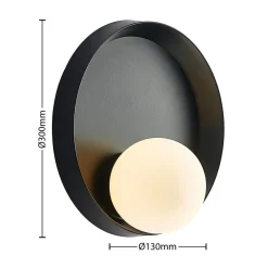 Lucande Andelina væglampe, rund, sort