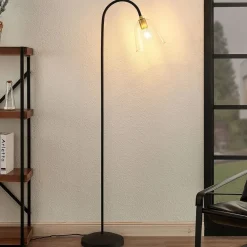 Lucande Anjita gulvlampe, glasskærm