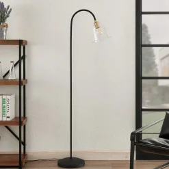 Lucande Anjita gulvlampe, glasskærm