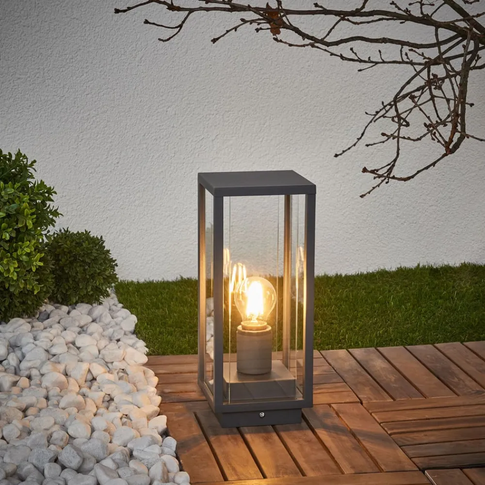 Lucande Terrassebelysning|Sokkellamper>Annalea sokkellampe, 35 cm, antracit, IP54