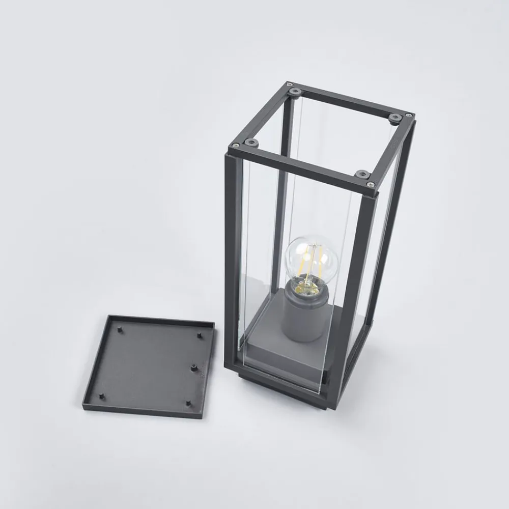 Lucande Terrassebelysning|Sokkellamper>Annalea sokkellampe, 35 cm, antracit, IP54