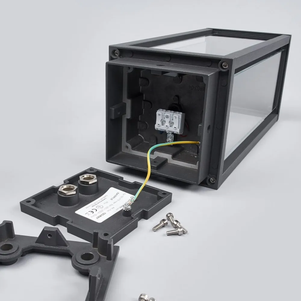 Lucande Terrassebelysning|Sokkellamper>Annalea sokkellampe, 35 cm, antracit, IP54