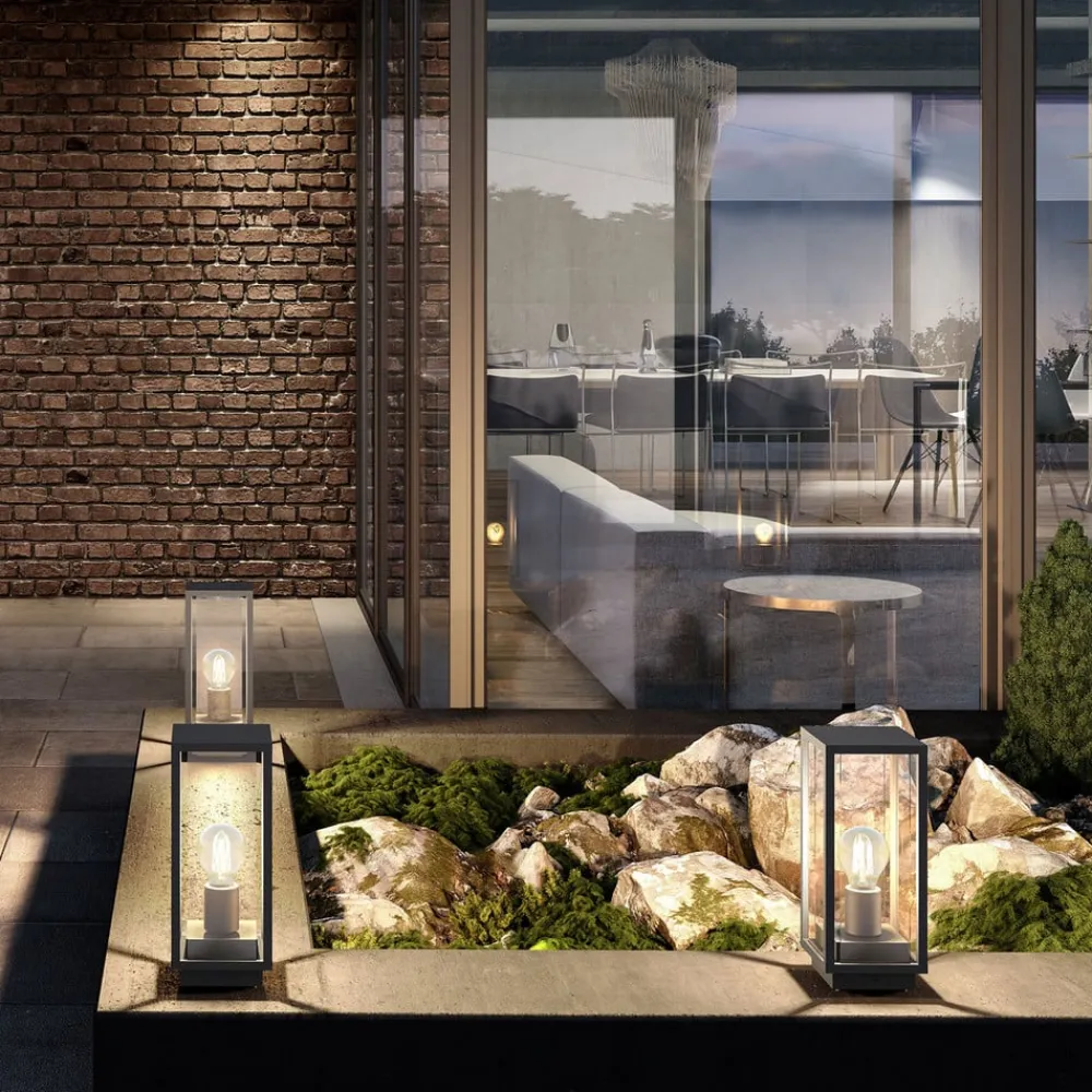 Lucande Terrassebelysning|Sokkellamper>Annalea sokkellampe, 35 cm, antracit, IP54