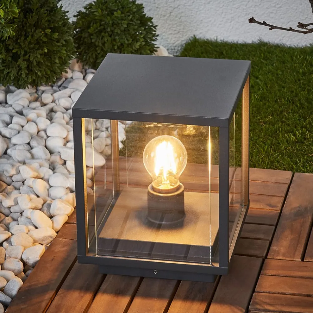 Lucande Sokkellamper>Annalea sokkellampe, 55 cm, antracit, IP54