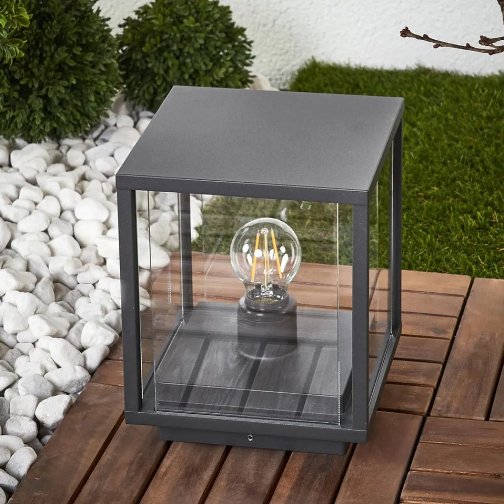 Lucande Sokkellamper>Annalea sokkellampe, 55 cm, antracit, IP54