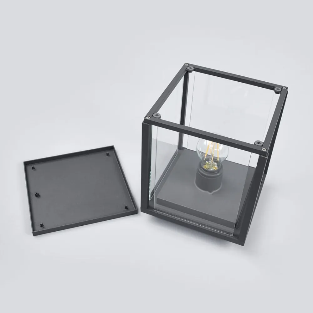 Lucande Sokkellamper>Annalea sokkellampe, 55 cm, antracit, IP54