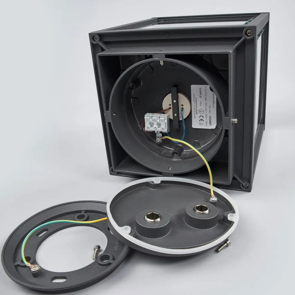 Lucande Sokkellamper>Annalea sokkellampe, 55 cm, antracit, IP54