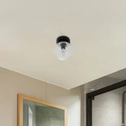 Badolo loftslampe, sort, glas, Ø 15 cm, IP44^Lucande Discount