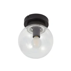Badolo loftslampe, sort, glas, Ø 15 cm, IP44^Lucande Discount