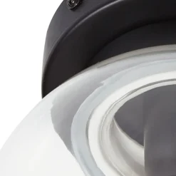 Badolo loftslampe, sort, glas, Ø 15 cm, IP44^Lucande Discount