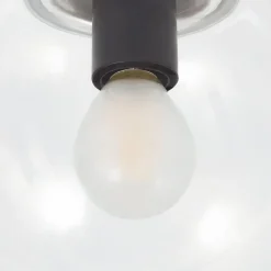 Badolo loftslampe, sort, glas, Ø 15 cm, IP44^Lucande Discount