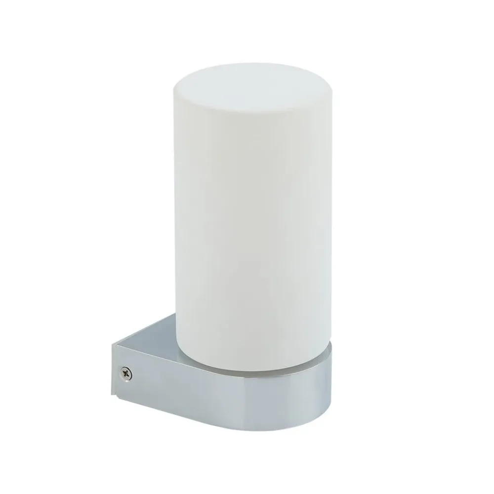 Lucande Væg- Og Spejllamper>Basolo væglampe til badeværelset, krom, højde 17,2 cm, glas
