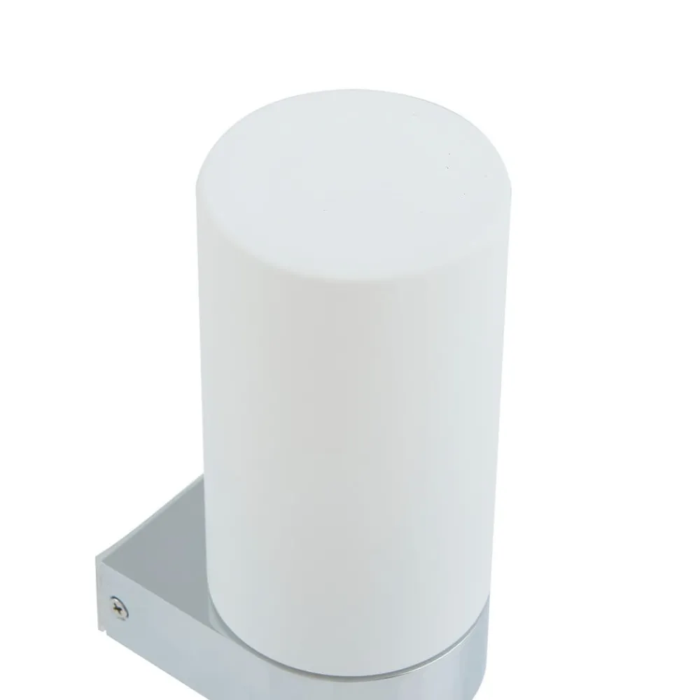 Lucande Væg- Og Spejllamper>Basolo væglampe til badeværelset, krom, højde 17,2 cm, glas