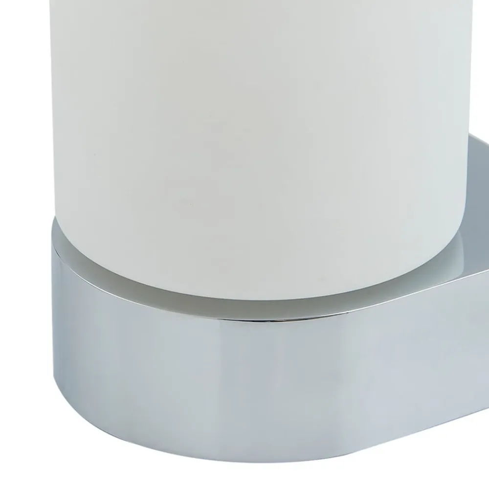 Lucande Væg- Og Spejllamper>Basolo væglampe til badeværelset, krom, højde 17,2 cm, glas