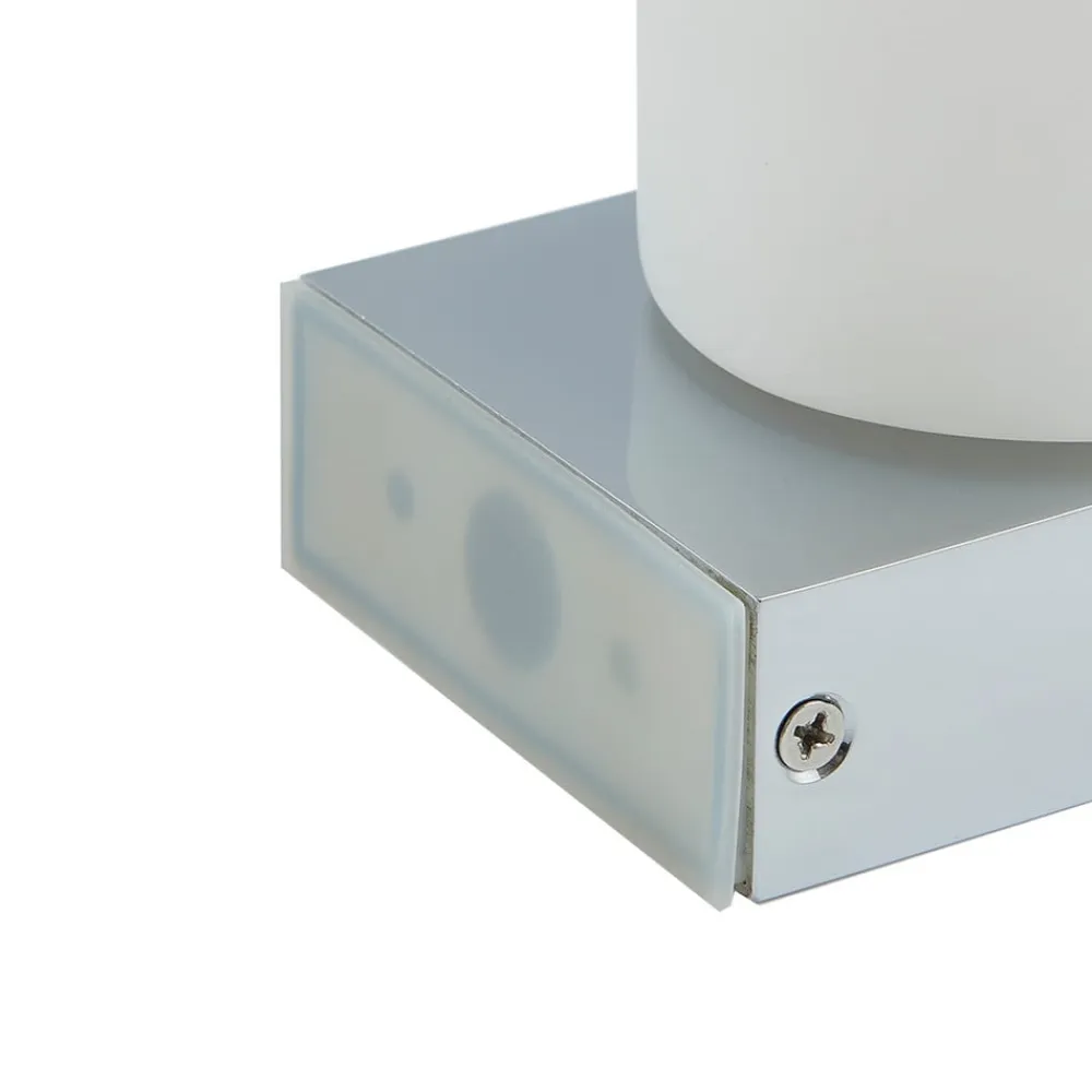 Lucande Væg- Og Spejllamper>Basolo væglampe til badeværelset, krom, højde 17,2 cm, glas