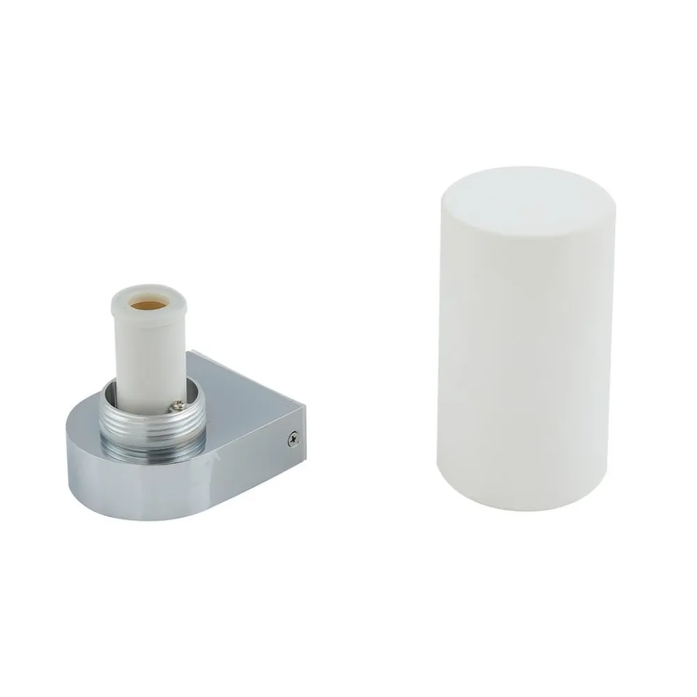 Lucande Væg- Og Spejllamper>Basolo væglampe til badeværelset, krom, højde 17,2 cm, glas