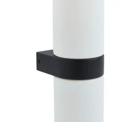 Basolo væglampe til badeværelset, sort, højde 31,5 cm, glas^Lucande Clearance