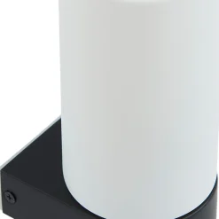 Basolo væglampe til badeværelset, sort, højde 31,5 cm, glas^Lucande Clearance
