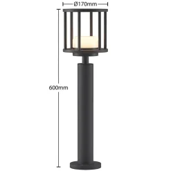 Lucande Berenike 60 cm vejlampe, mørkegrå, metal, GX53