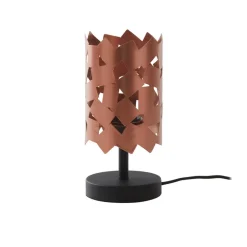 Lucande bordlampe Aeloria, kobber, jern, Ø 12 cm, E27