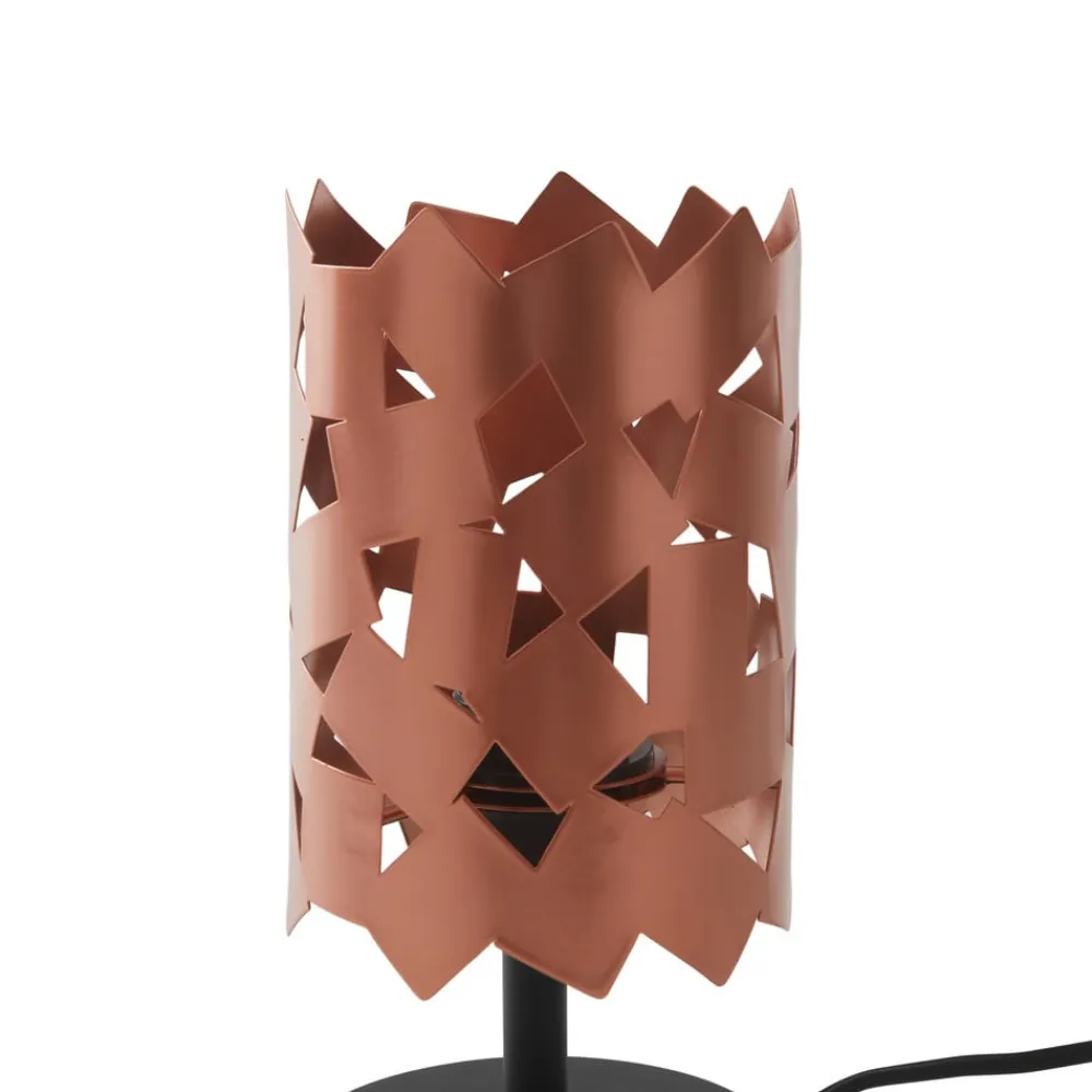 Lucande bordlampe Aeloria, kobber, jern, Ø 12 cm, E27