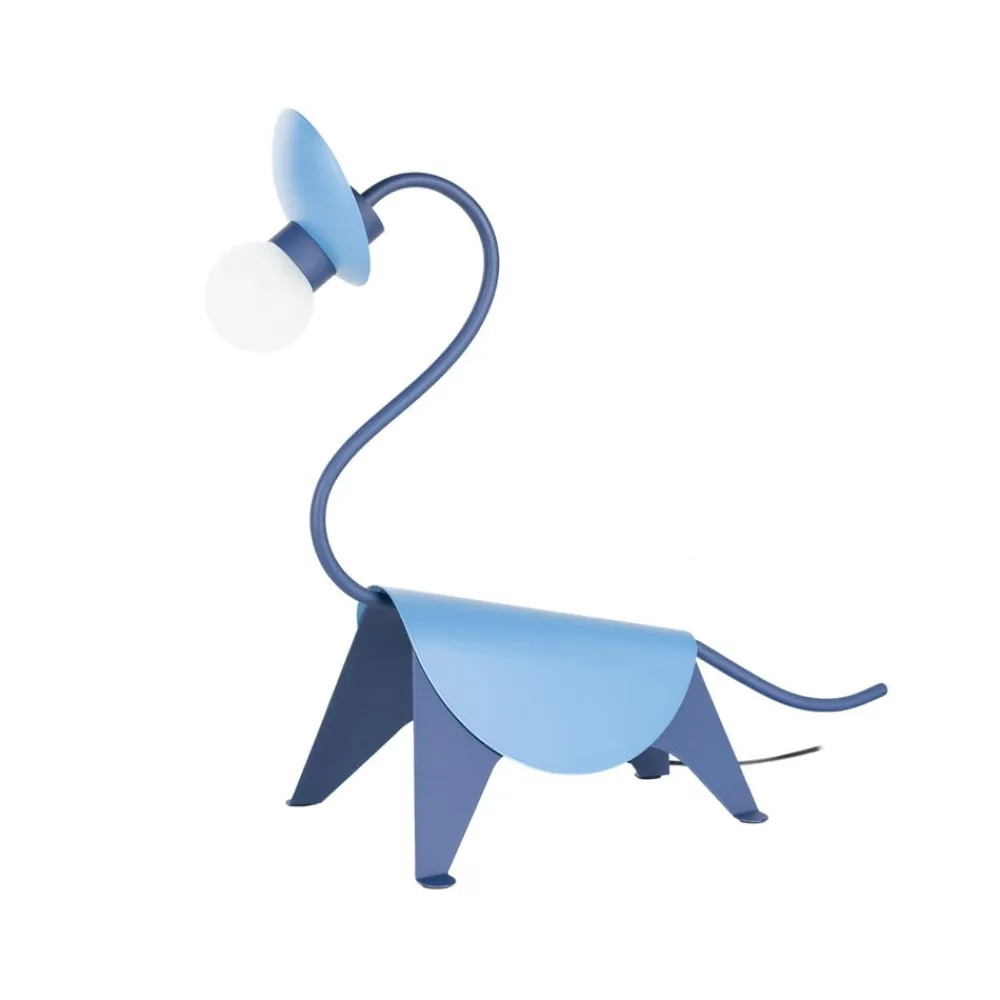 Lucande bordlampe Idalina, Dino, blå, stål, 44 cm