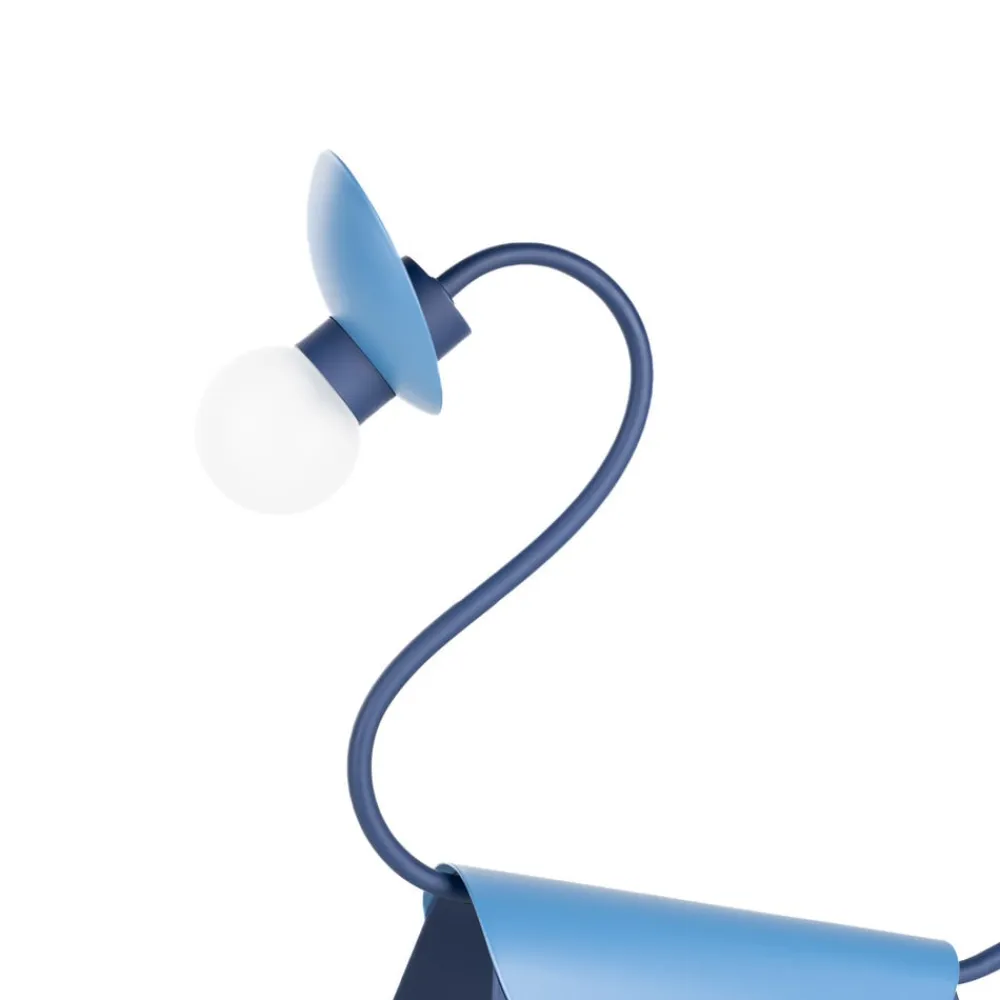 Lucande bordlampe Idalina, Dino, blå, stål, 44 cm