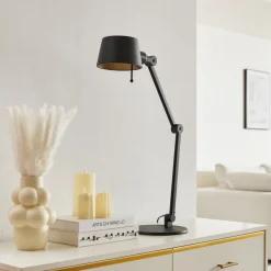 bordlampe Silka, sort, metal, 93,5 cm høj^Lucande