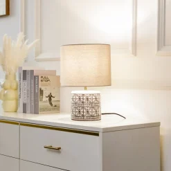 bordlampe Thalorin, 36,5 cm, sort/hvid, keramik^Lucande Discount